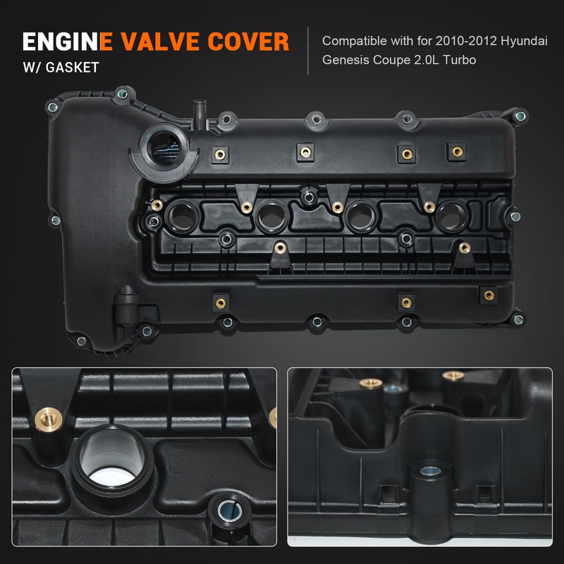 XUNUOPARTS 2.0L Turbo Valve Cover Compatible with 2010-2012 Hyundai Genesis