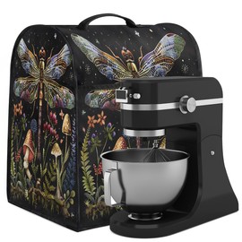 Kitchen Aid Mixer Cover Animal Dragonfly Flower Stand Mixer Cover Compatible with 6-8 Quarts Stand Mixers, Dust Covers with Zipper Pocket Foldable Washable Kitchen Aid Organizer Bag