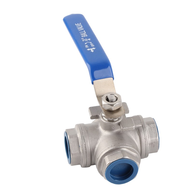 1pc Stainless Steel SUS304 Pipe Ball Valve Three Way T