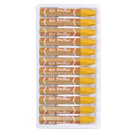 PATIKIL Dark Yellow Oil Pastels, 12Pcs Soft Oil Crayons Vibrant and Creamy Pastels Stick Art Supplies for Art Painting Drawing Blending Graffiti for Artists Beginners