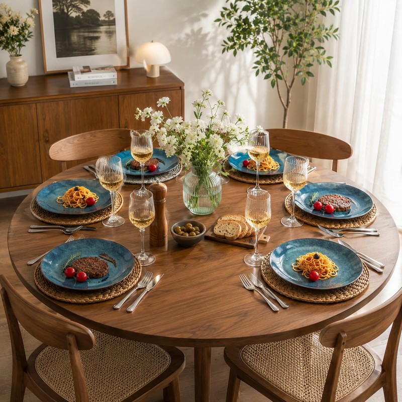 YALONG Dinner Plates Set of 6, 10 Inch Ceramic Plates