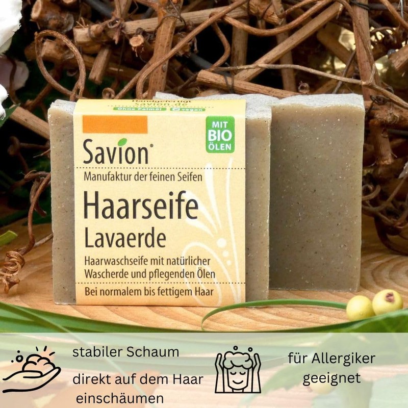 Savion Lava Earth Hair Soap for Normal and Oily Hair,