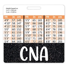 Plifal CNA Badge Buddy Card Holder Nursing Accessories Black Certified Nurse Aid Horizontal ID Name Identification Tags Nurse Work W Height & Weight Conversion Charts