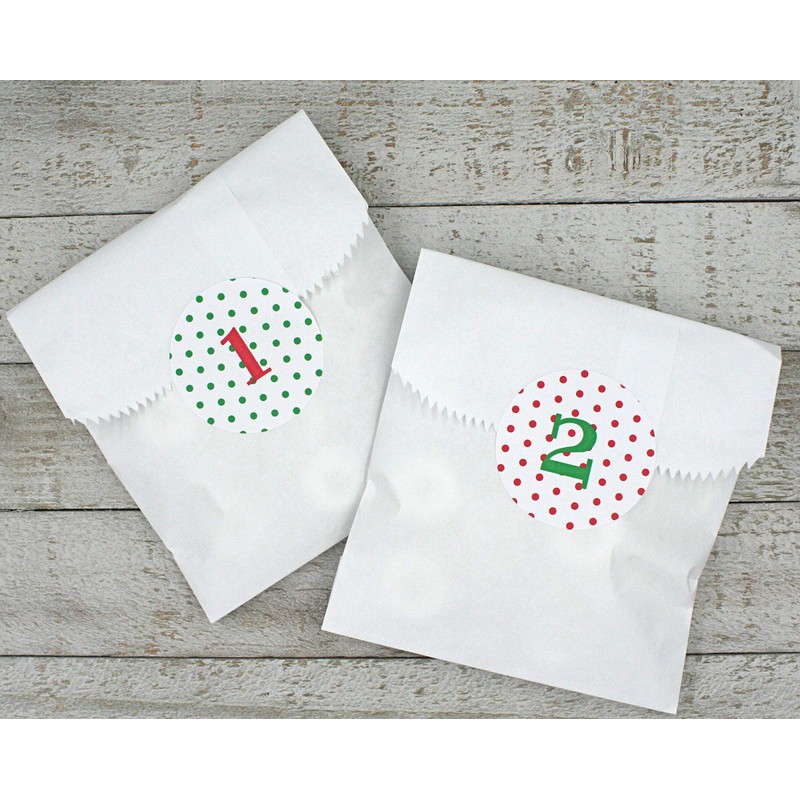 Handmade Advent calendar, Christmas countdown sticker set