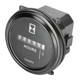 kosiwun Mechanical Hour Meter Gauge 2" Round Quartz Hourmeter Replacement for Boat Generator Motorcycle ATV UTV Lawn Mower Tractors Engine AC/DC 6-80V