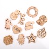 HERZNONE 200 Pieces Confetti Christmas Decoration Mini Wooden Discs for