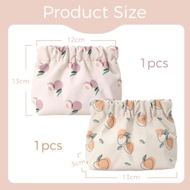 Kryzalite® 2 Pieces Small Makeup Bag for Handbag - Waterproof Mini Bag, Self-Closing Travel Set Storage Bag without Zipper for Women and Girls