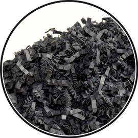 ARKANSIA - 500 g Shredded Paper for Filling Gift Boxes & Gift Baskets - Kraft Paper, Crimping, Padding, Protection, Decoration, Wedding, Party, Birthday (Black, 500 g)