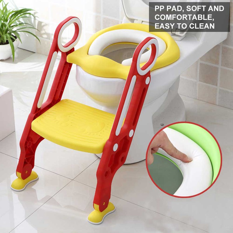 Baby Toddler Soft Toilet Chair Ladder Adjustable Safety Potty Training