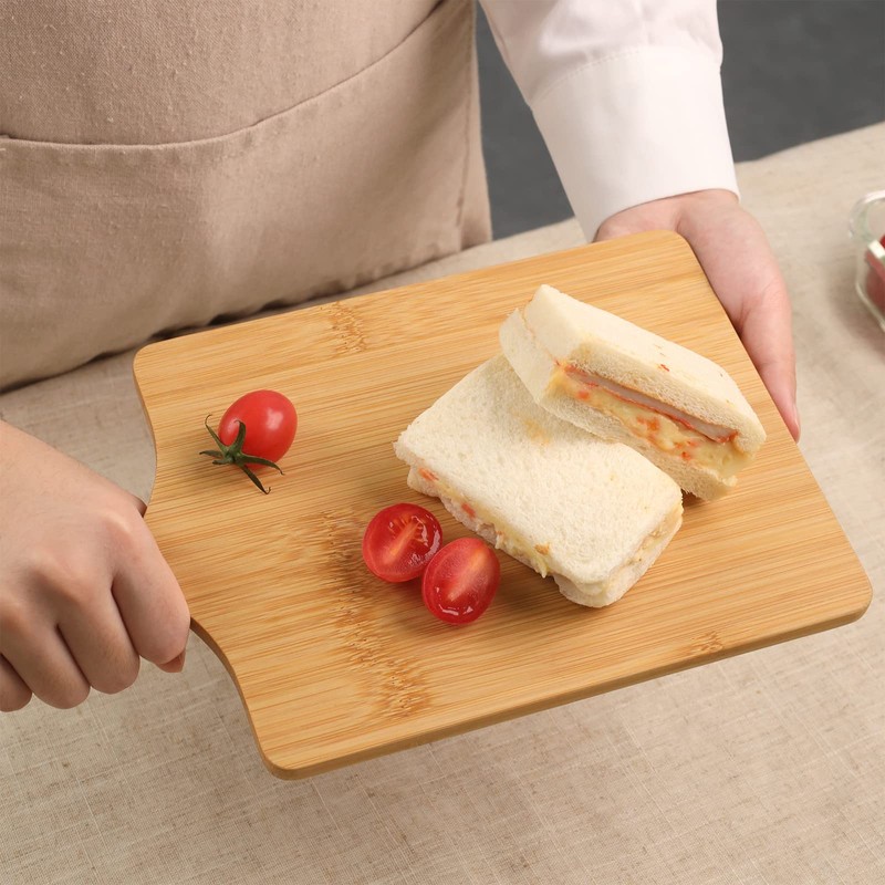 YOSHIKI YK-OM1 Bamboo Cutting Board, Camping Cutting Board with Strap,