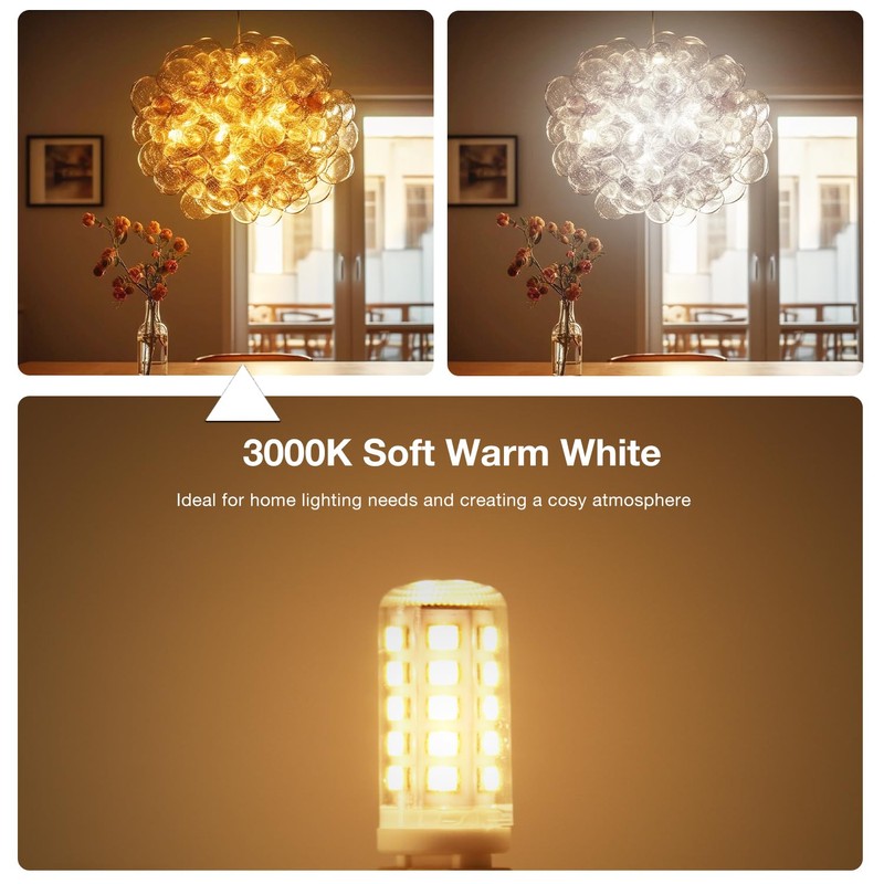 dalattin G9 LED Light Bulbs, 3000K Warm White G9 Base