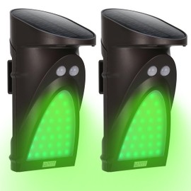 2-Pack Solar Deer Feeder Lights, Dual-Zone Motion Activated Hog Hunting Lights with Frosted Green LED, Shadow-Free Pre-Trigger PIR Sensor,120° Wide Vision, Heavy Duty 4000mAh Varmint Scouting Light
