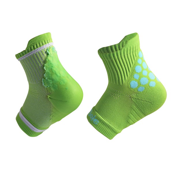 KidSole RX - Calcetines deportivos de gel para niños con sensibilidad al talón de enfermedades graves, fascitis plantar (niños 2-7, verde)