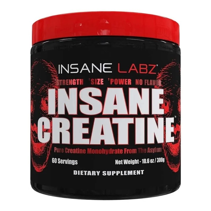 Creatina Monohidratada Insane Labz 300g 60 Servs Sin Sabor