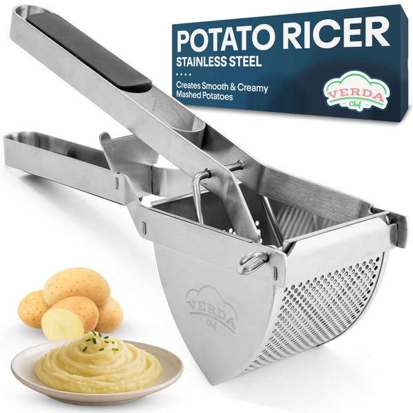 VerdaChef Stainless Steel Potato Ricer Masher – Heavy Duty 650ml