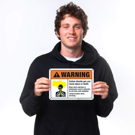Sigo Signs Carbon Dioxide Gas Can Cause Injury Or Death Sign, ANSI Warning Sign, 10x7 Inches, Rust Free .040 Aluminum, Fade Resistant, Indoor/Outdoor Use, Made in USA