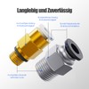 HANGLIFE PC4-M10 & PC4-M6 PTFE Hose Connectors, Push-to-Connect Quick Connectors,