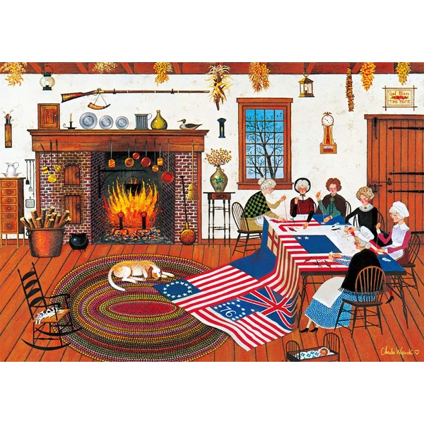 Buffalo Games - Charles Wysocki - The Quiltmakers - 300 Large Piece Jigsaw Puzzle, Red