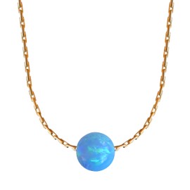 Blue Opal 14K Gold Filled Opal Bead Necklace Length 41cm+5cm Extender