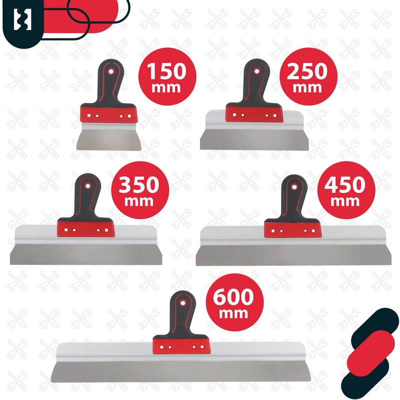 KOTARBAU® Stainless Steel Surface Spatula for Applying Putty Plaster 350