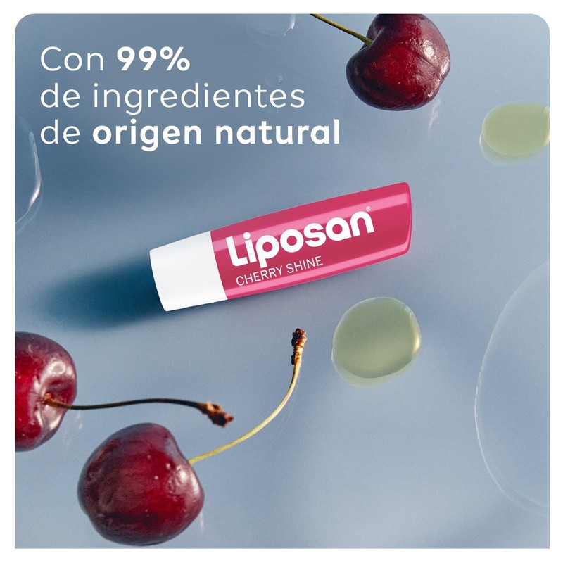 Liposan Cherry Shine (1 x 4.8g), Cherry Scented Lip Balm,