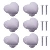 6Pcs Furniture Ceramic Knobs Heart Shape Ceramic Cupboard Drawer Knobs