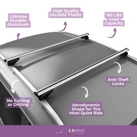 ERKUL Roof Rack Cross Bars for Range Rover Velar 2018-2025 | Aluminum Crossbars with Anti Theft Lock for Rooftop | Compatible with Flush Rails - Silver