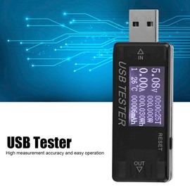 Medidor USB, Probador USB, Medidor de corriente de voltaje USB digital 8 en 1, Voltímetro de alta precisión Detector de voltaje de corriente, Medidor de potencia USB, 0‑5A, 0‑150W, 4‑30V(Negro)