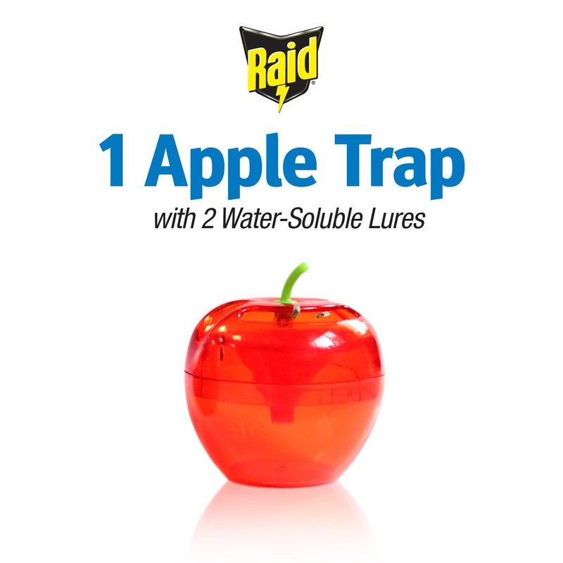 Raid Fruit Fly Trap with Lure, Easy to Use, Apple