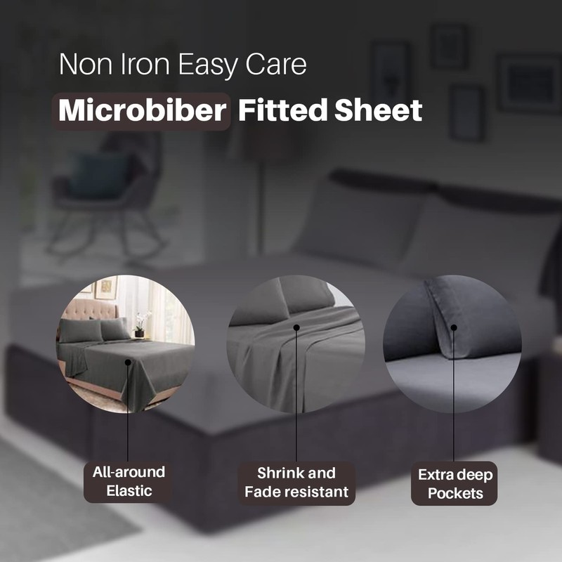 Fitted Bed Sheets 30cm 12 inch Deep Soft Comfy Microfiber