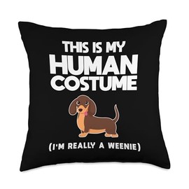 Long Haired Dapple Dachshund Gifts For Women Cute Wiener Dog Mom Doxie Weenie-Dackel & Dachshund Women Throw Pillow, 18x18, Multicolor