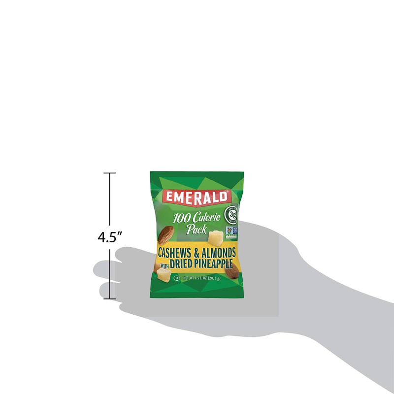 Emerald Nuts Cashews and Almonds with Dried Pineapple 100 Calorie