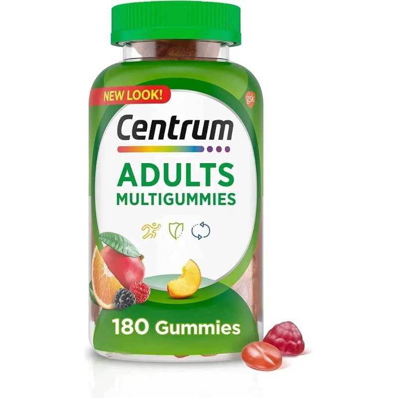 Multivitaminico Centrum Adultos Vitaminas 180 Gomitas Furtas Sabor Frutas