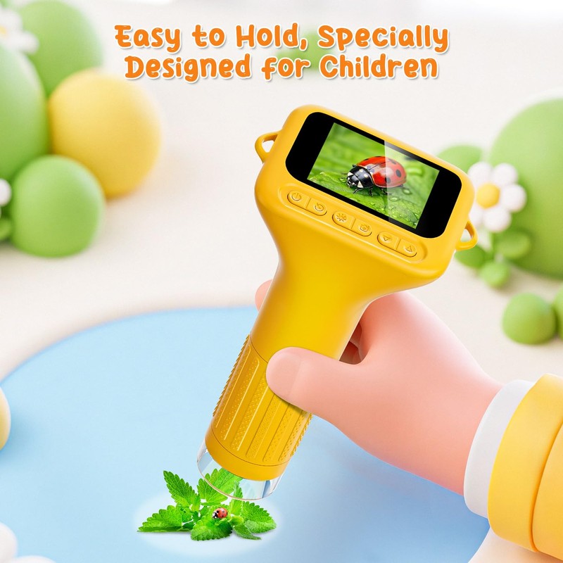 SKYBASIC Digital Microscope for Kids, 2" Screen 1000X Handheld Microscope
