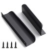 QZKJQDD 2 Pack Black Kitchen Cupboard Handles Finger Edge Pulls