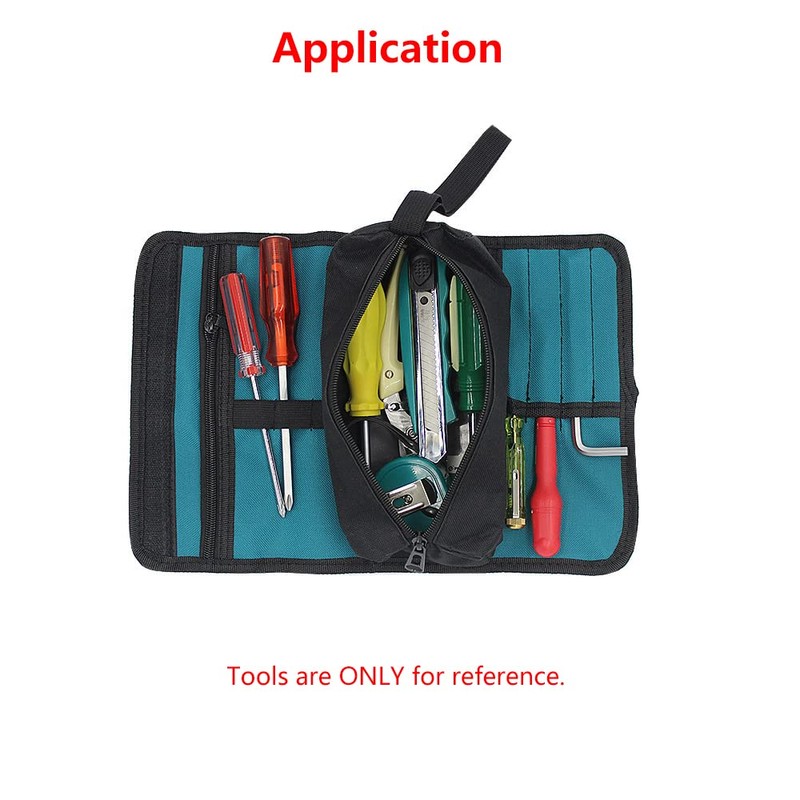 Tool Pouch Bag, Foldable Electricians Tool Storage Holder Roll Bag