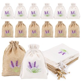 Lavender Bags Empty, Pack of 12 Lavender Bags Empty, Small Bags for Filling, Jute Bag with Drawstring, Cotton and Linen for Lavender Scented Bags, Empty, Linen Bags