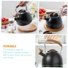 GRIRIW Ergonomic Handle Design Black Whistling Kettle for Heating Tea