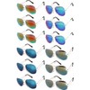 OWL Aviator Silver Metal Frame Sunglasses Full Mirror Lens Blue,