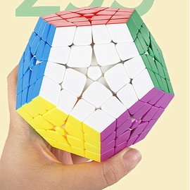 XMDCuber Megaminx 4x4 Stickerless Cube, 4x4 Dodecahedron Speed Cube, Pentagonal Magic Cube Dodecahedron