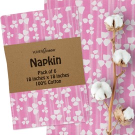 Cloth Napkins Cotton Dinner Napkins 18x18 Inch Set of 6 Washable Table Dinner Napkins for Kitchen,Weddings, Event & Parties|Decorative Festive Spring Easter Napkins|Aquarelle Print