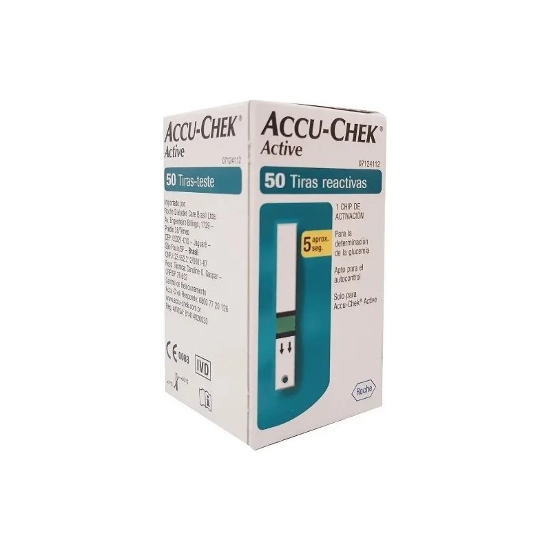 Tiras Reactivas Accu Chek Active Caja 50und Color Blanco