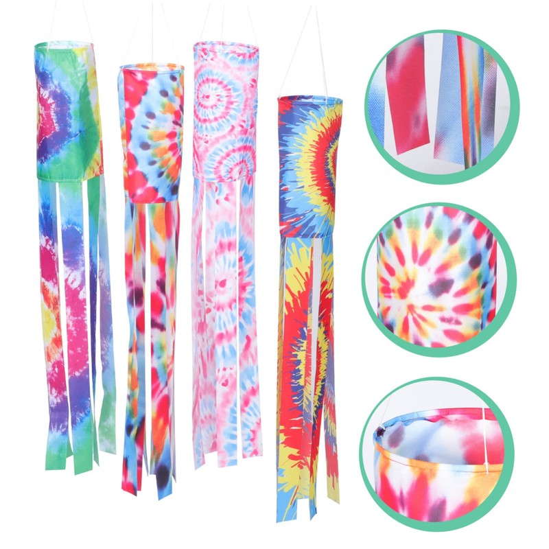 Yardwe Pack of 4 Colourful Wind Socks for Garden and