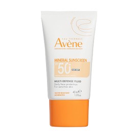 Eau Thermale Avene Solaire UV Mineral Multi-Defense Tinted Sunscreen Fluid SPF 50+ - Antioxidant & Blue Light Protection - 1.7 fl. oz.
