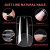 DONGDA Square Shaped Short Nail Tips, 600PCS Half Matte Acrylic