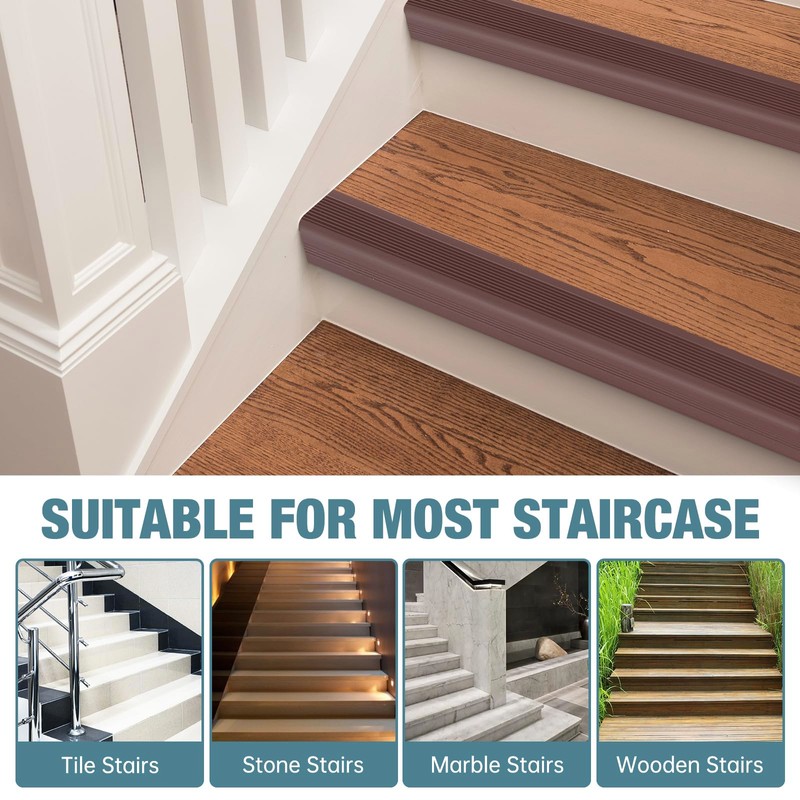 Stair Edge Trim Vinyl Stair Nosing 4.3" Self Adhesive Nose