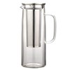 TAMUME Glass Water Pitcher with Stainless Steel Filter, 1.2L Cold