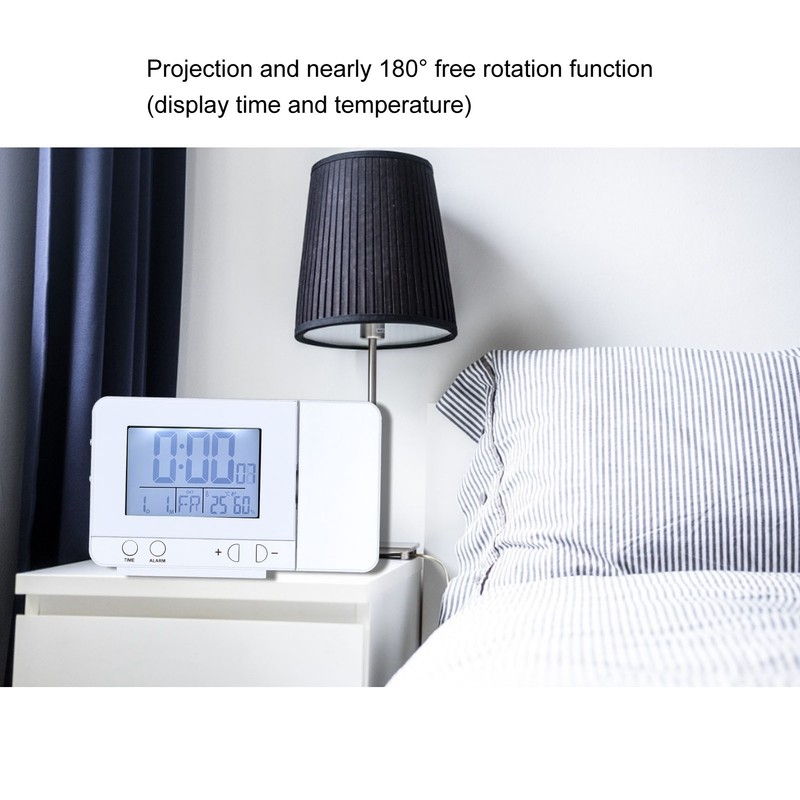 180° Rotation Projection Alarm Clock USB Powered LED Digital Clock