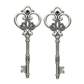 Makhry Mixed Set of 20pcs 3.1-3.3 inches Extra Large Key Vintage Key Skeleton Keys in Bulk for DIY Pendant (Antique Silver)