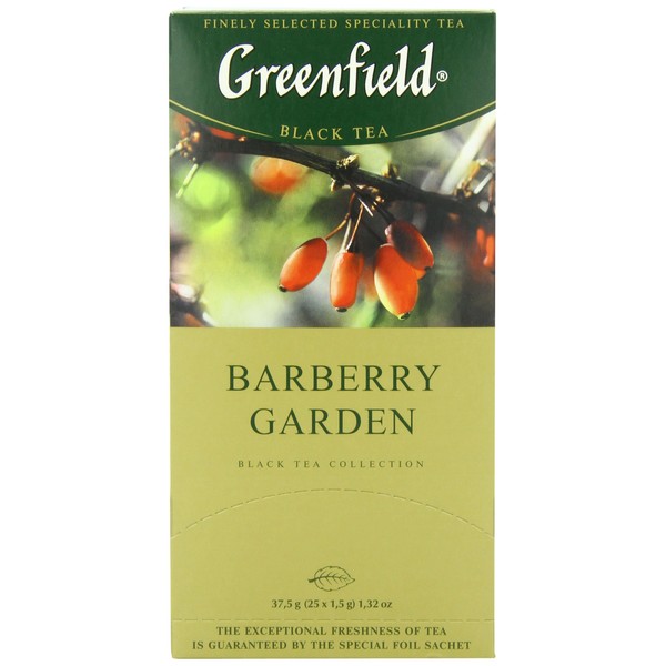 Greenfield Barberry Garden Black Tea Fruit & Herbal Collection 25 Teabags The Execptional Freshness Of Tea Is Guranteed By The Special Foil Sachet
